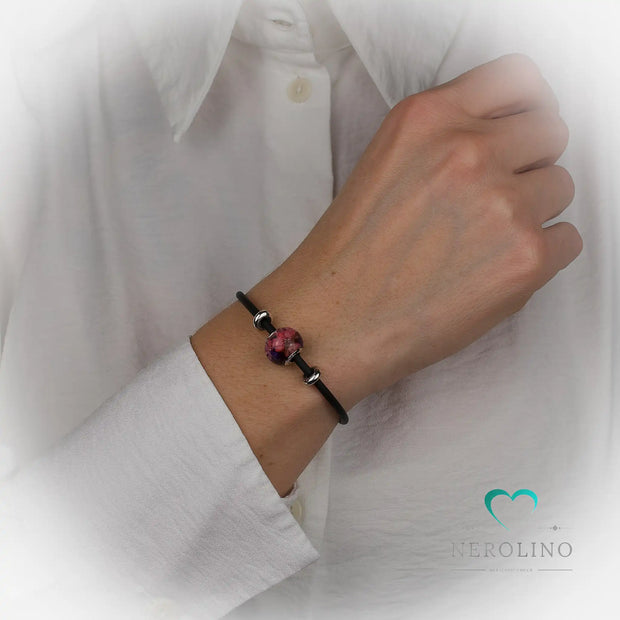 Kautschuk Armband in der Farbe schwarz mit 3mm Breite. 