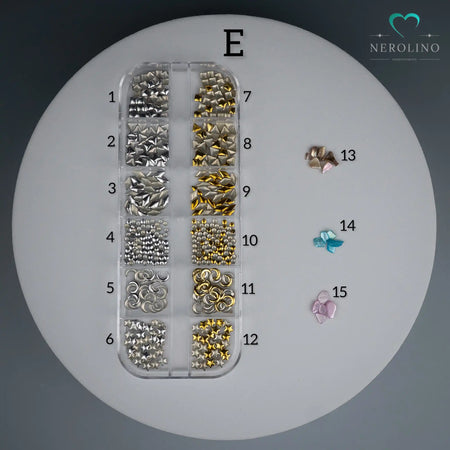 Inlays für Kettenanhänger in verschiedenen Perlmutt Tönen.