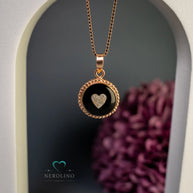 Kettenanhänger Rund mit Asche Herz.