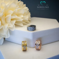 Stopperperle mit Clipverschluss und Zirkonia in Silber, Gold und Roségold.